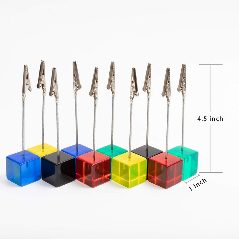 senover 10pcs Table Number Holder Name Place Card Holder Memo Clip Holder Stand Note Holder Pictures Card Paper Menu Clip (Colorful) - Image 3